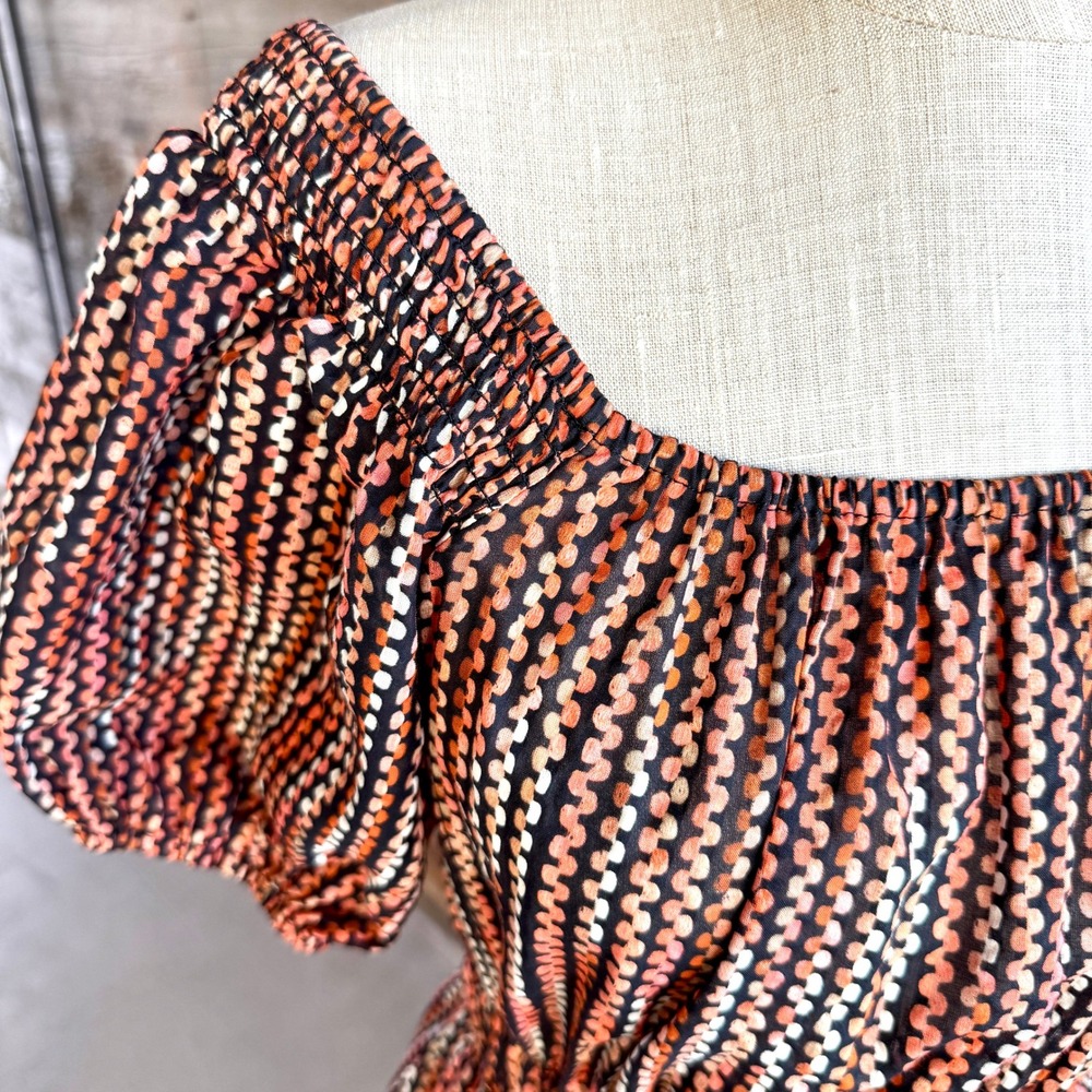 Ramy Brook NWT Megan Striped Maxi Dress S Deco Rose Reversible Feminine Cottage - Picture 7 of 15